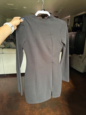 Hello Molly Long-Sleeve Black Mini Dress